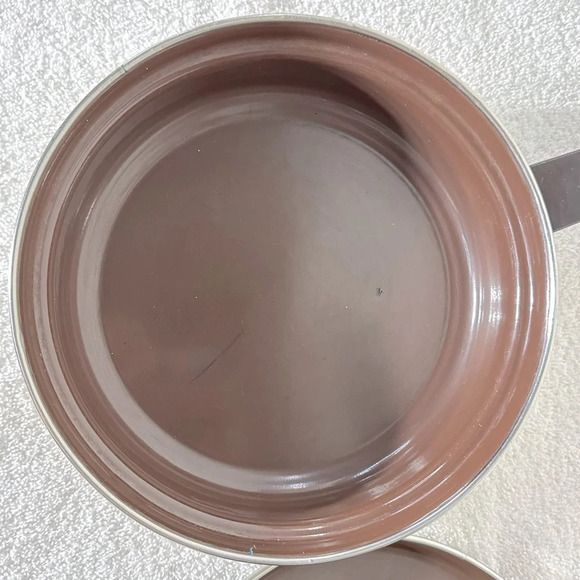 Vintage Enamelware Autumn Flowers Skillet Frying Pan With Lid - Picture 8 of 15